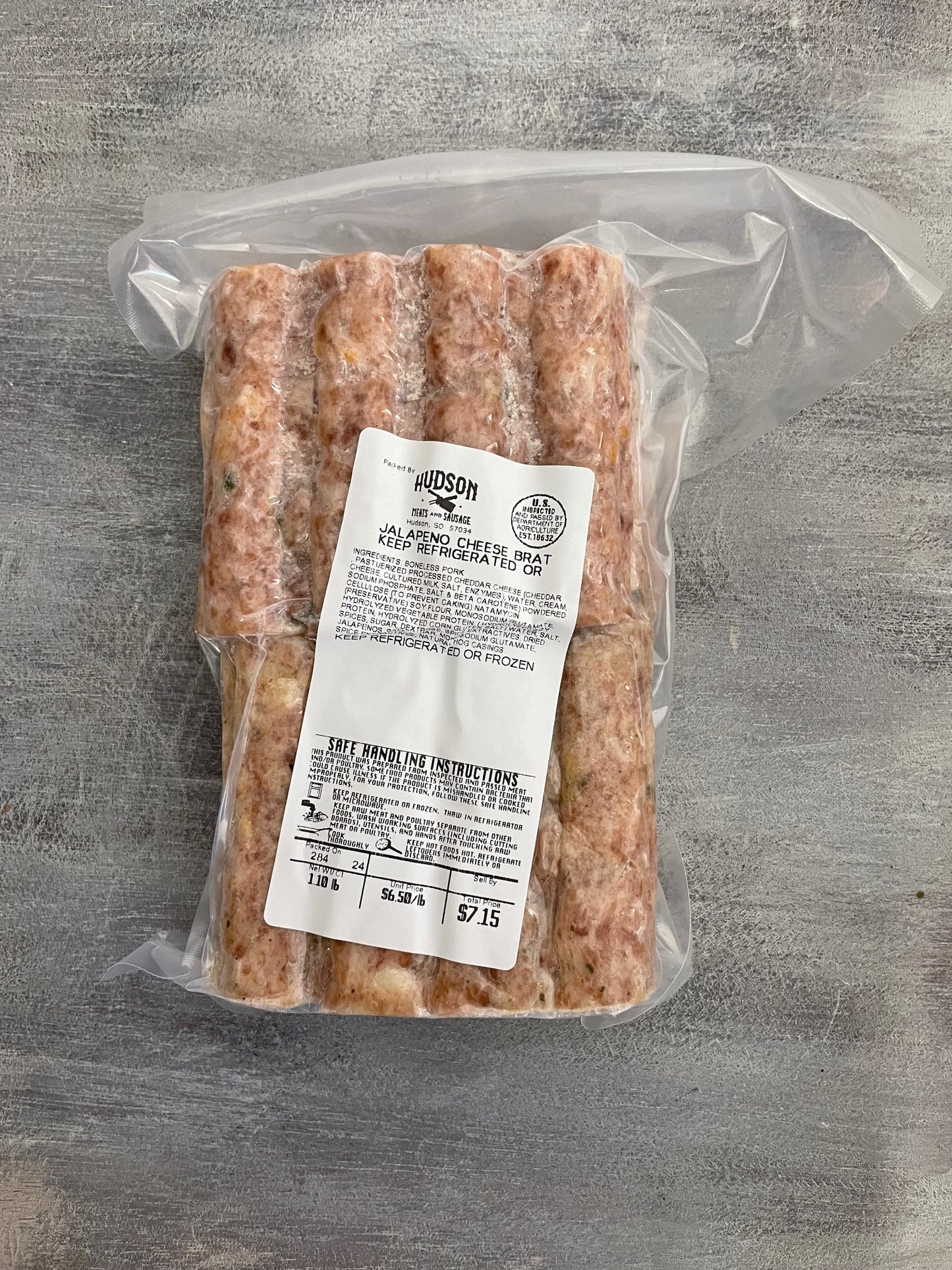 Jalepeno Cheese Brat Patties